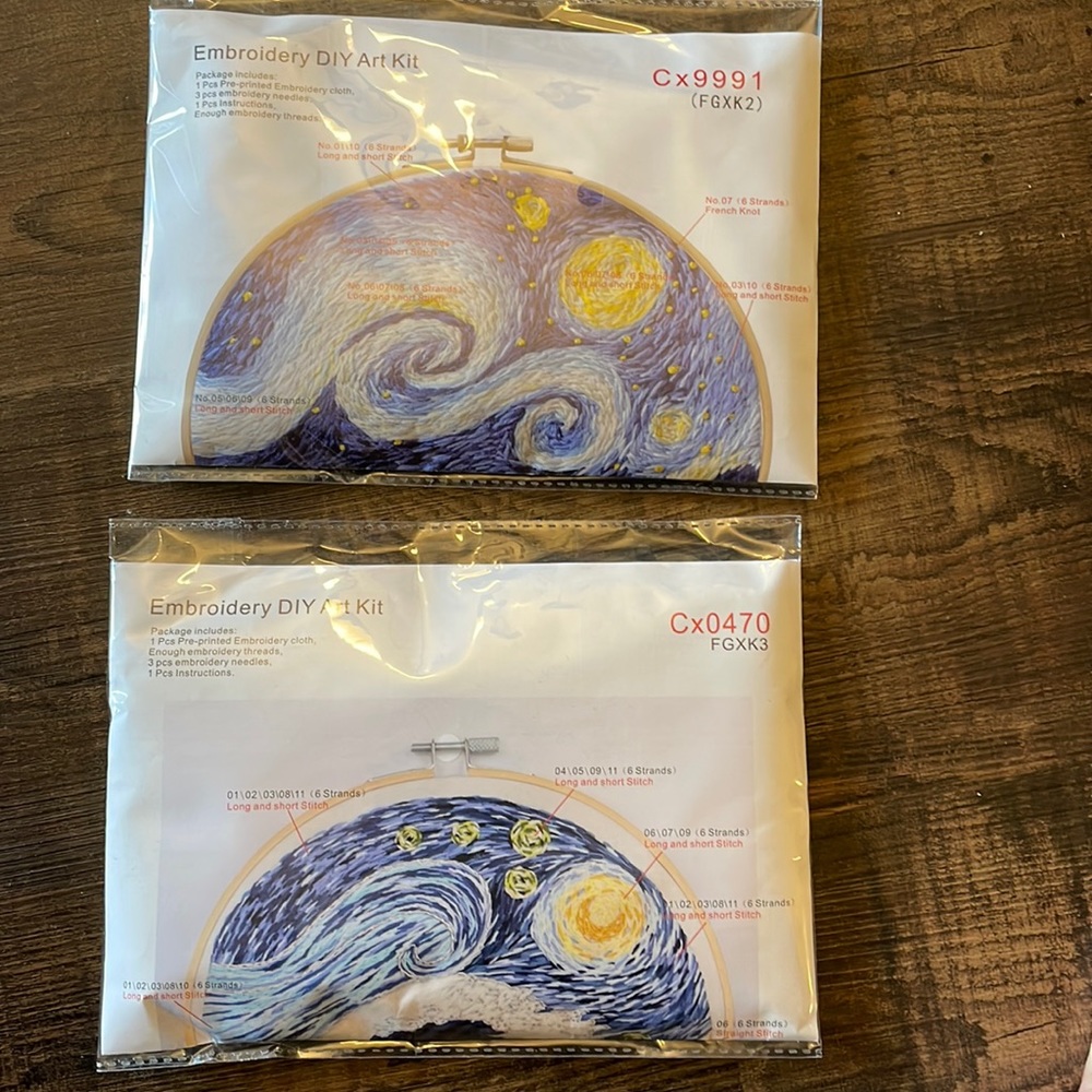 Embroidery kit x2 Van Gogh